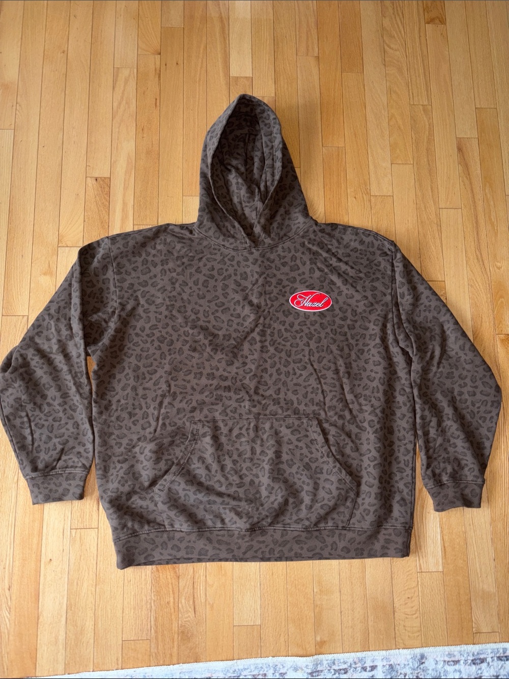 Hazel Boutique Leopard-Print Hoodie with Red Hazel Patch